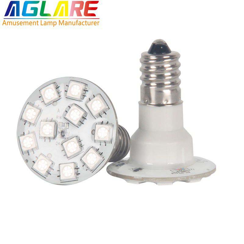 E14 Silicon glue 24V/60V RGB E14 12pcs 5050 SMD amusement LED lamp for amusement rides