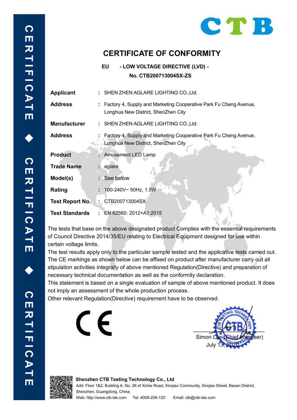 2020 LED light EN 62560 CE-LVD Certification