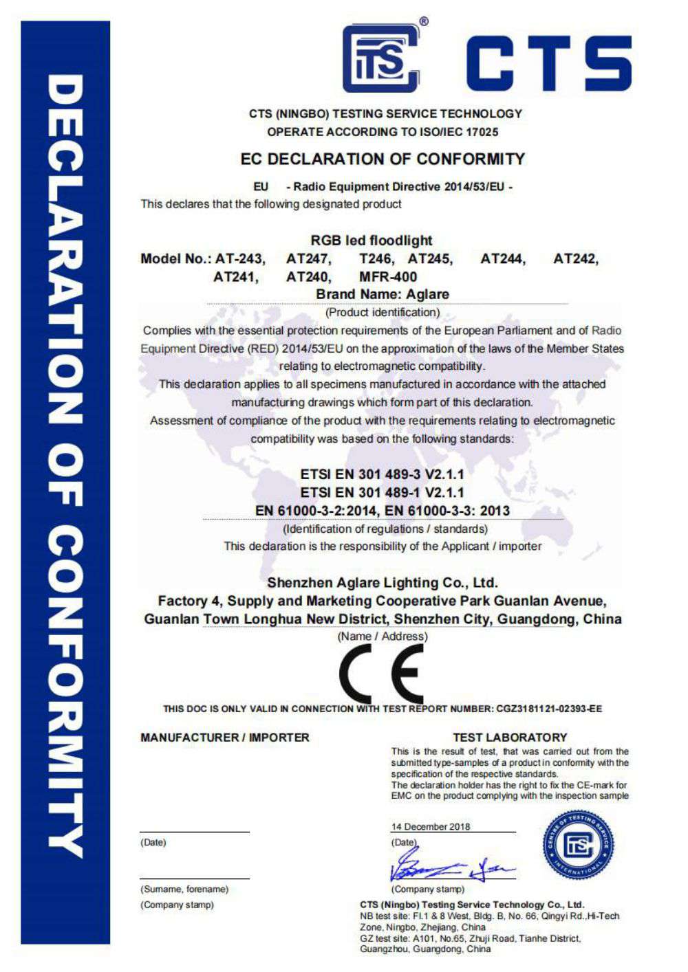 RGB LED floodlight-RF （Remote Original certificate）-EE